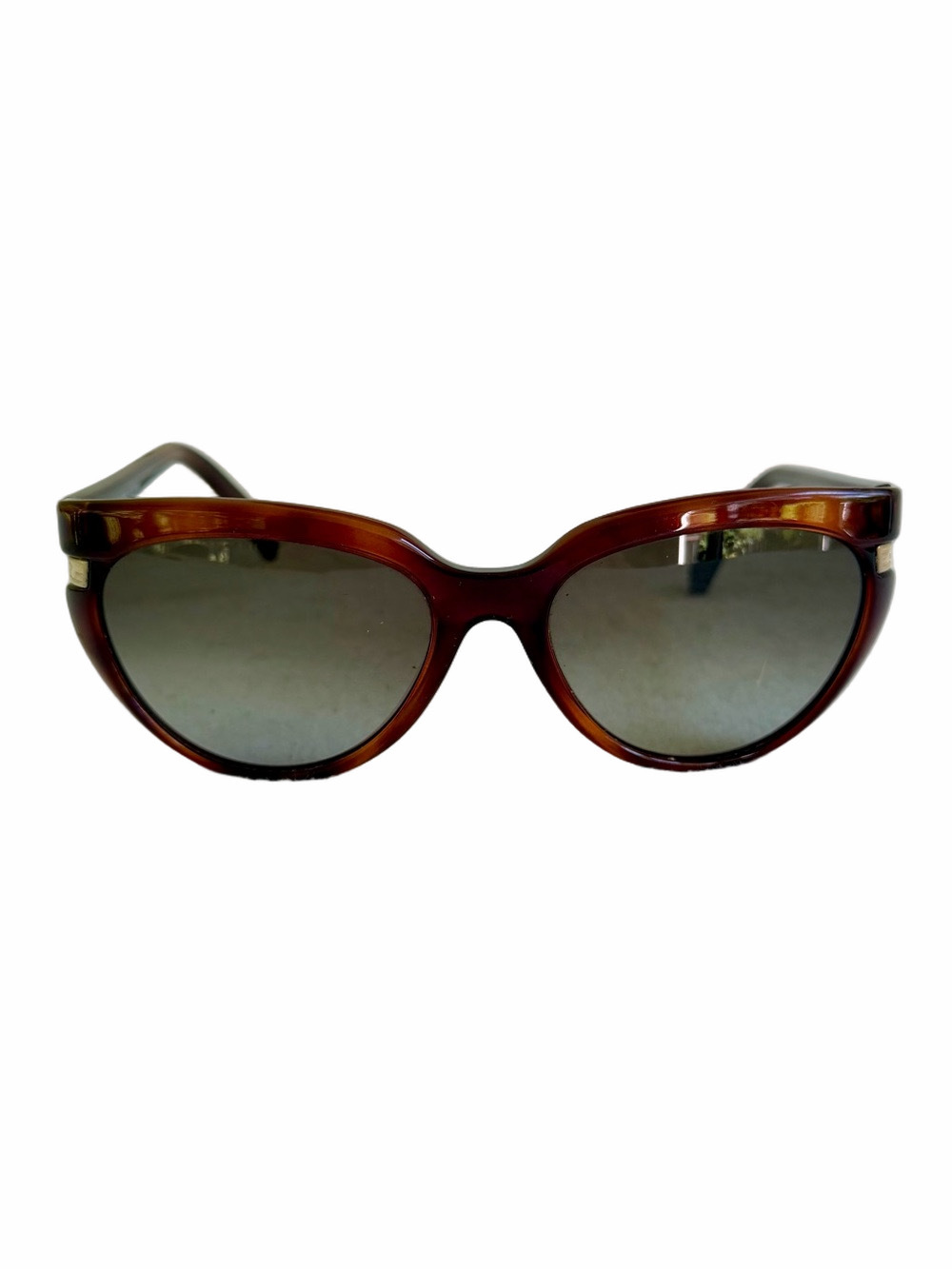 Vintage Fendi FS5257 Cat Eye Sunglasses Dark Tortoiseshell Acetate Signature